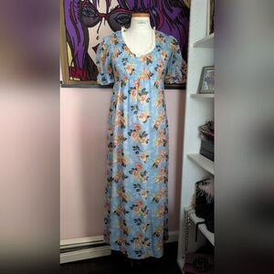 Vintage 70's Floral Print Maxi Dress